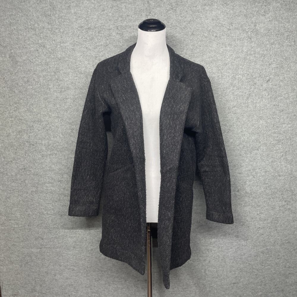 Express Womens S/P Charcoal Gray Structured Knit Blazer Sweater Jacket Coatigan